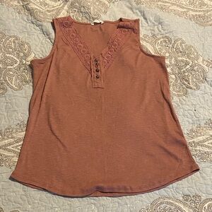 💵Pink Henley Tank Top